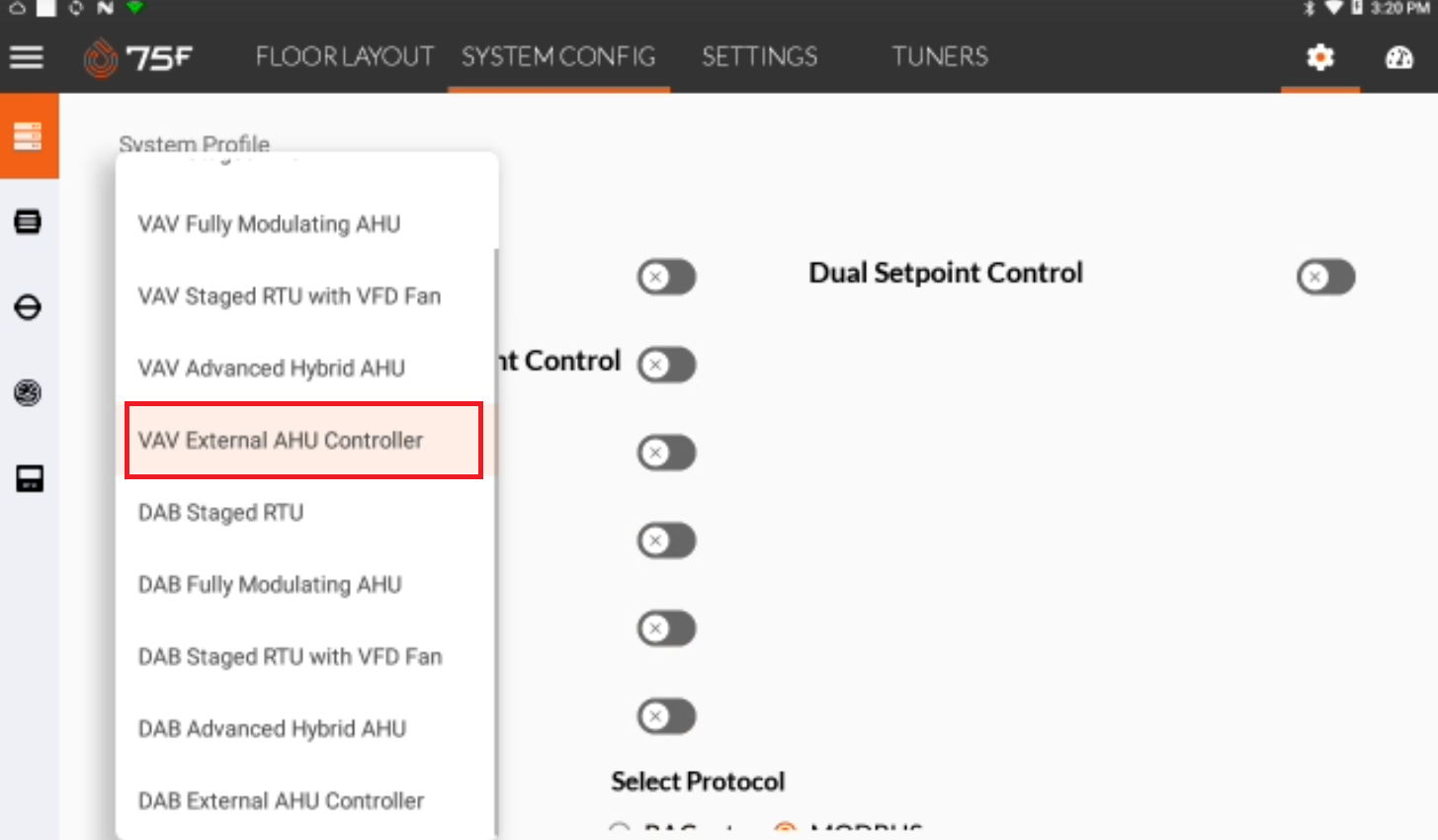 VAV External AHU Controller – 75F Home